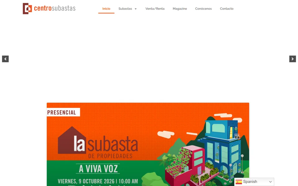 Sitio comercial de Centro Casas Subastas
